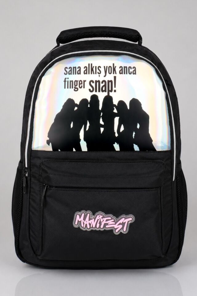 x Dekomus Lisanslı Manifest Finger Snap Collection Okul Çantası