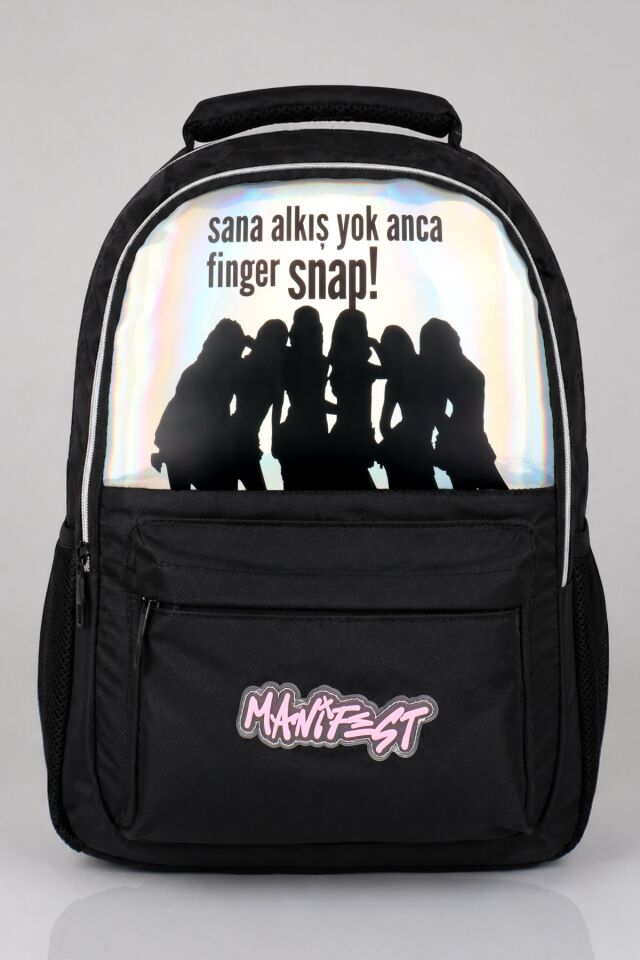 x Dekomus Lisanslı Manifest Finger Snap Collection Okul Çantası