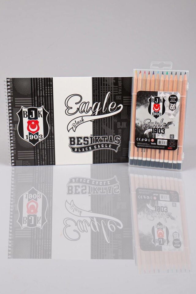 LİSANSLI BEŞİKTAŞ 12'Lİ BOYA KALEMİ VE BOYAMA DEFTERİ SETİ