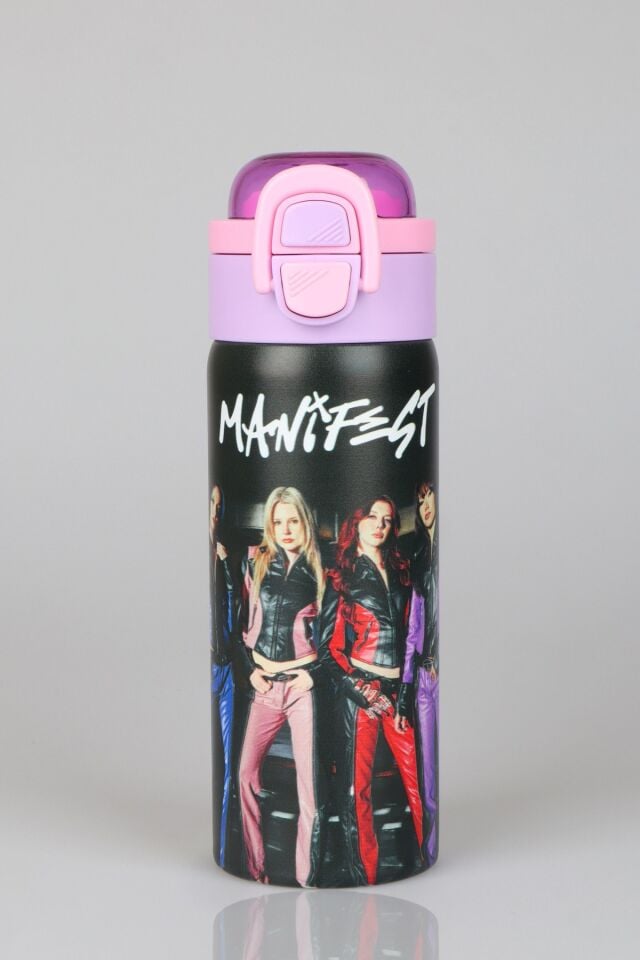x Dekomus Lisanslı Manifest Toz Pembe Collection 600 ML Çelik Matara