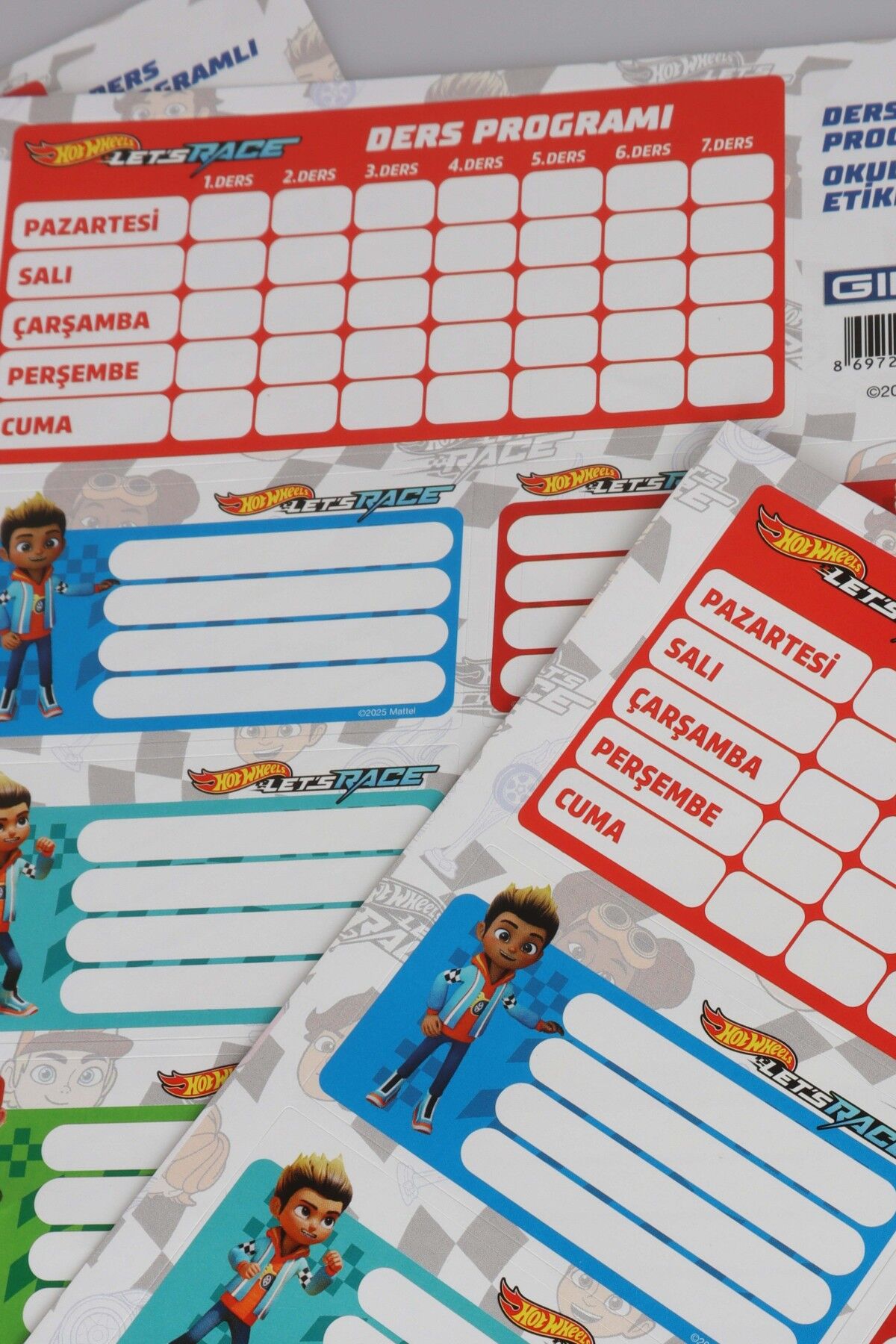 Hot Wheels 24'lü Okul Etiketi Dekomus Cep Defteri Hediyeli