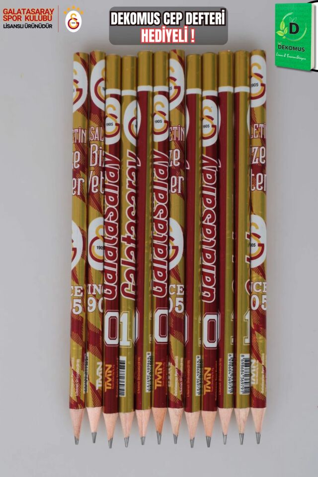 ''DEKOMUS CEP DEFTERİ HEDİYELİ'' LİSANSLI GALATASARAY 12 ADET KURŞUN KALEM