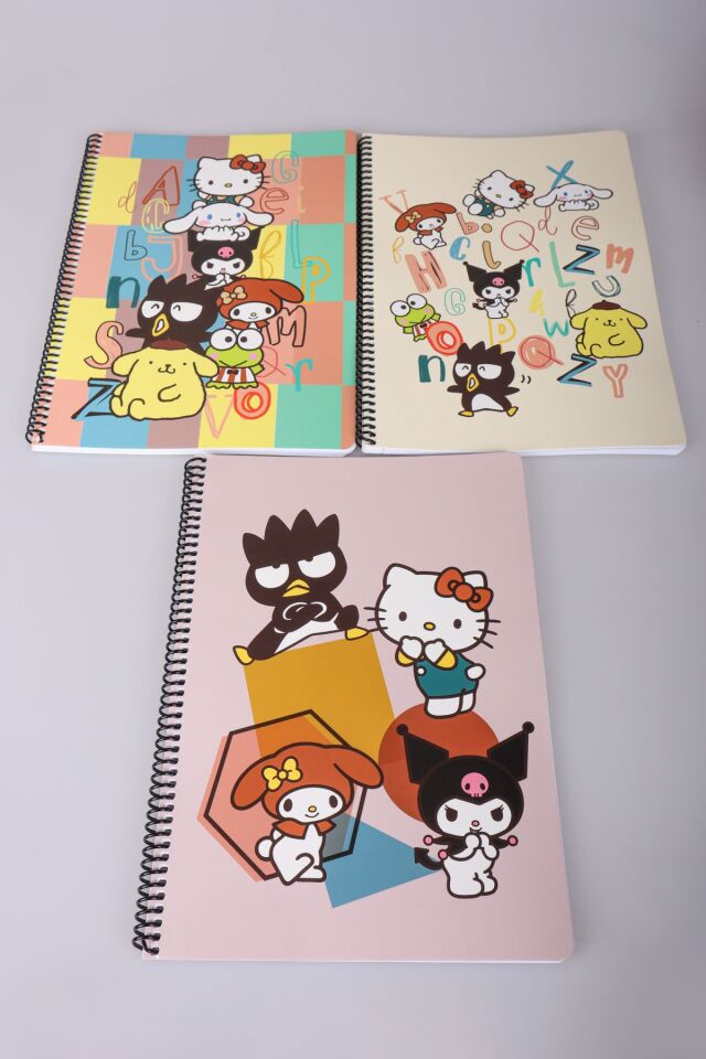 DEKOMUS İLE LİSANSLI HELLO KITTY AND BEST FRIENDS ''TEKLİ'' A4 ÇİZGİLİ OKUL DEFTERİ 80 YAPRAK