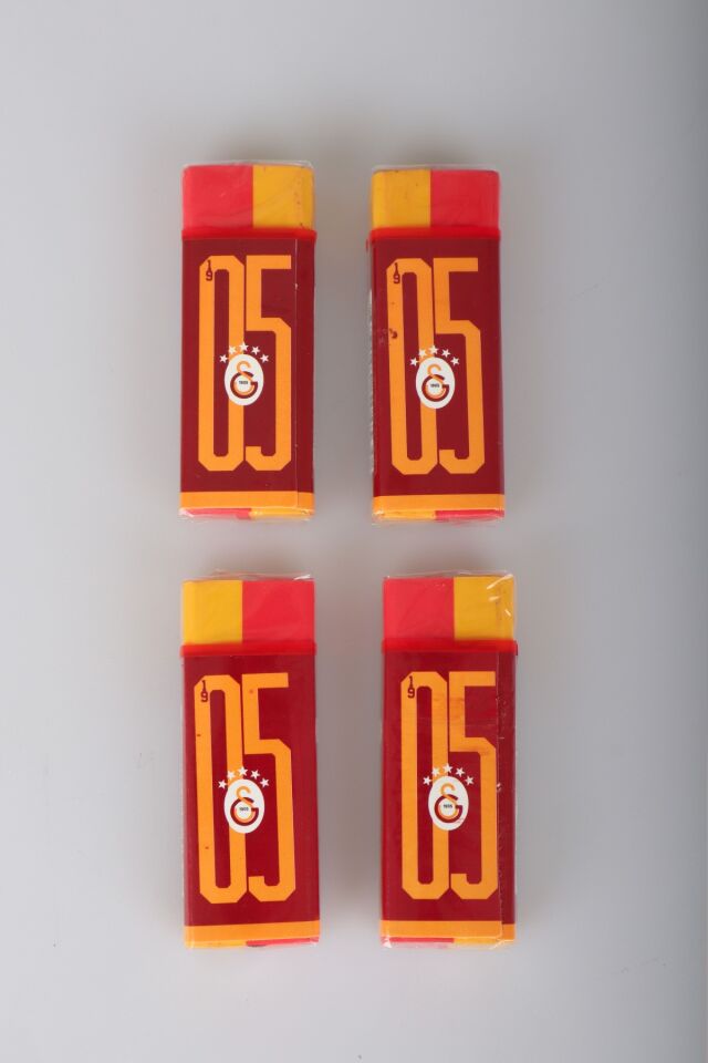 x Dekomus Lisanslı Galatasaray 4 Adet Sarı Kırmızı Silgi