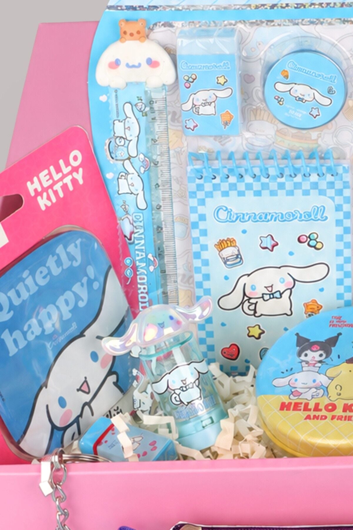 Özel Kutulu Sweet Bow Collection Lisanslı Cinnamoroll 18 Parça Kırtasiye Seti Uçlu Kalem,Bloknot,Roket Silgi