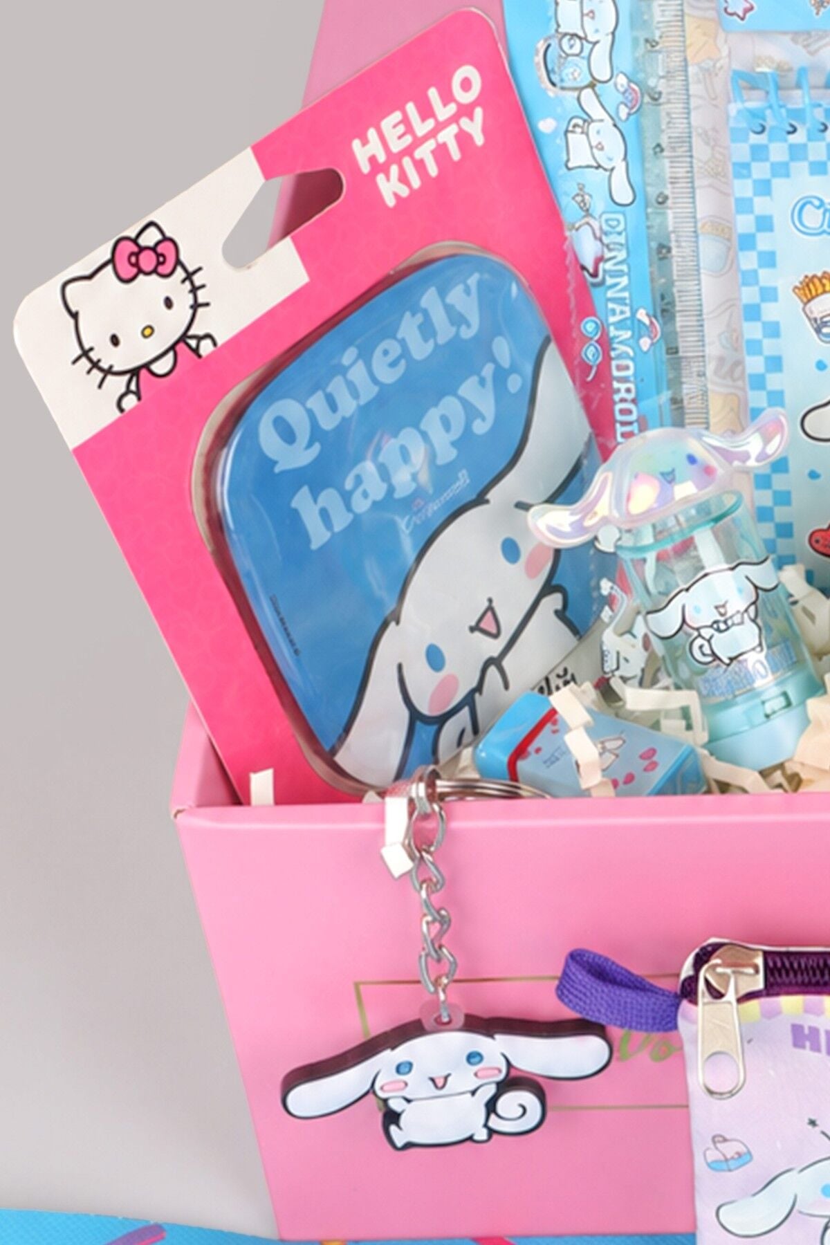 Özel Kutulu Sweet Bow Collection Lisanslı Cinnamoroll 18 Parça Kırtasiye Seti Uçlu Kalem,Bloknot,Roket Silgi