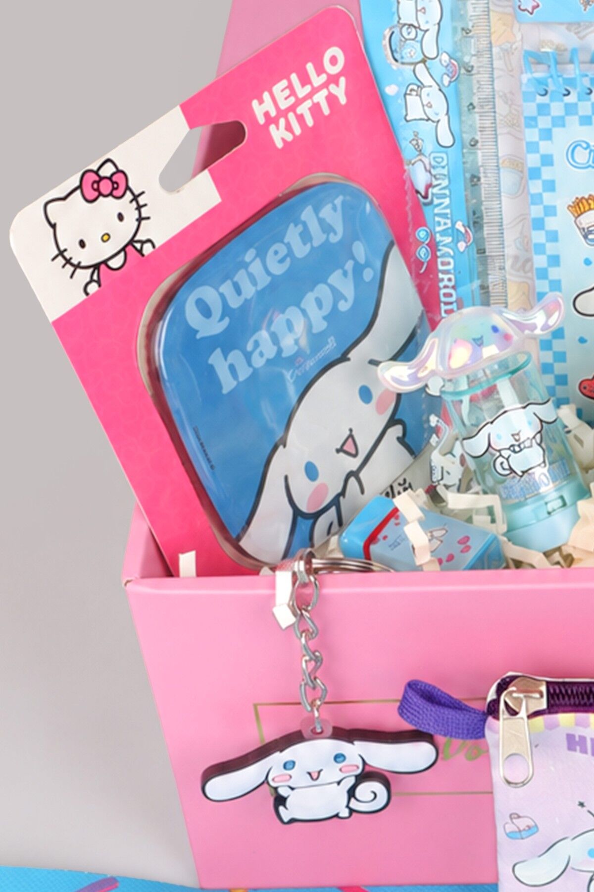 Özel Kutulu Sweet Bow Collection Lisanslı Cinnamoroll 18 Parça Kırtasiye Seti Uçlu Kalem,Bloknot,Roket Silgi