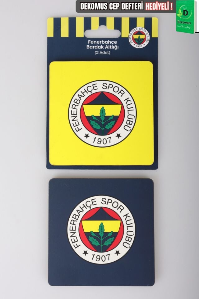 x Dekomus Cep Defteri ve Lisanslı Fenerbahçe 2 Adet Bardak Altlığı