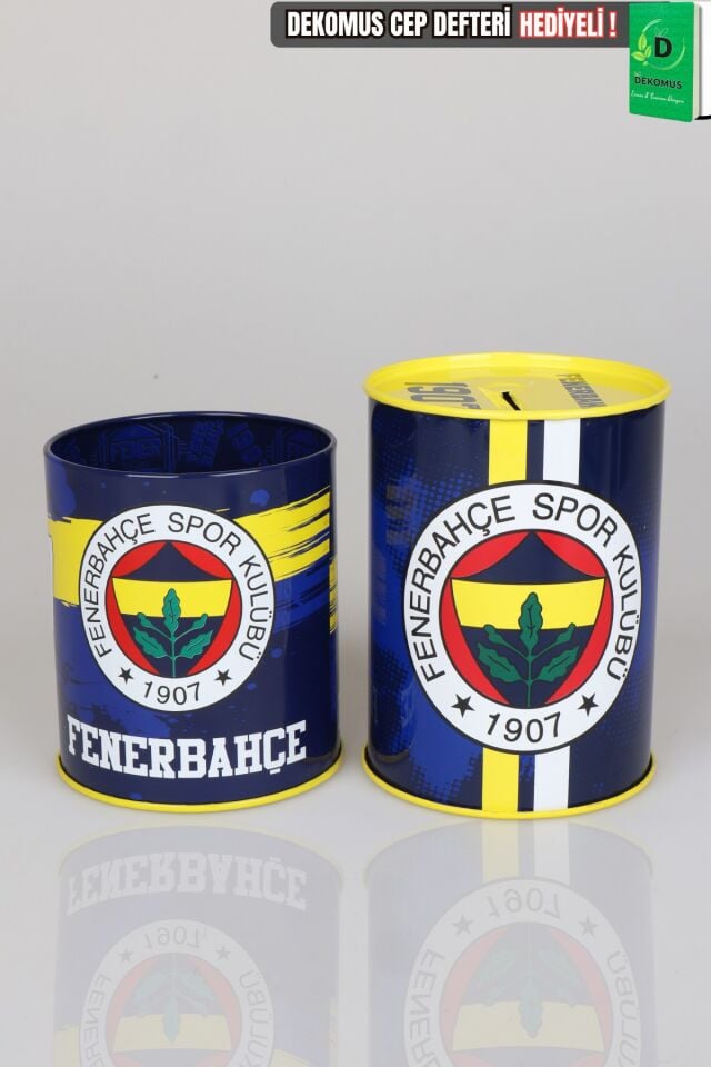 Lisanslı Fenerbahçe Metal Kalemlik ve Kumbara Seti Dekomus Cep Defteri Hediyeli