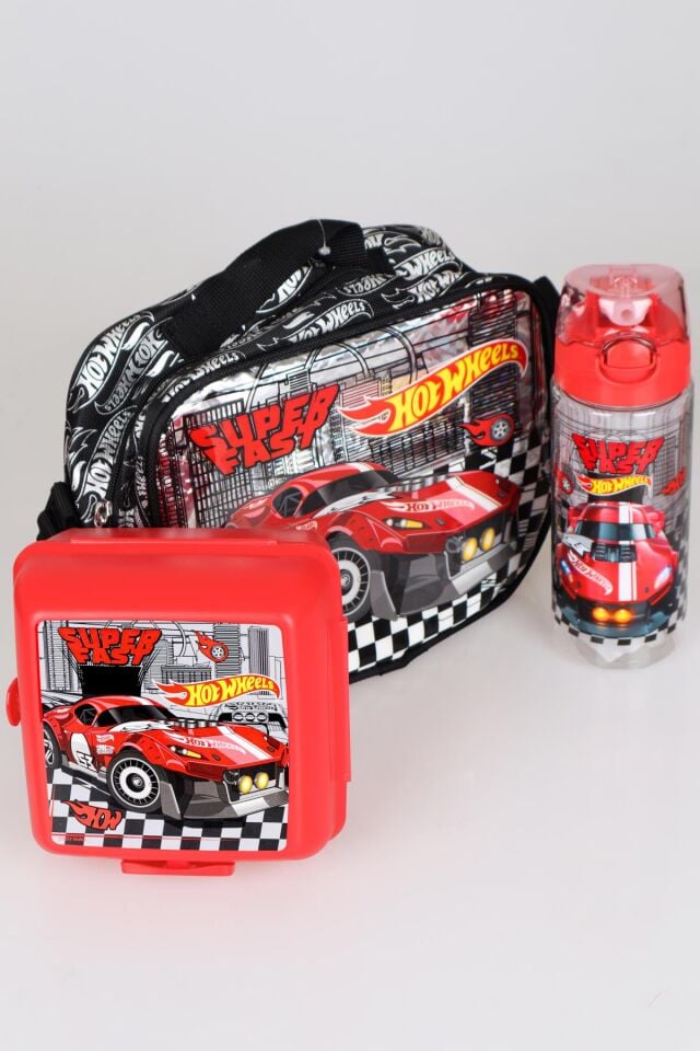 DEKOMUS İLE YENİ SEZON LİSANSLI HOT WHEELS BESLENME ÇANTASI, 2 KATLI BESLENME KABI VE 500 ML MATARA SETİ