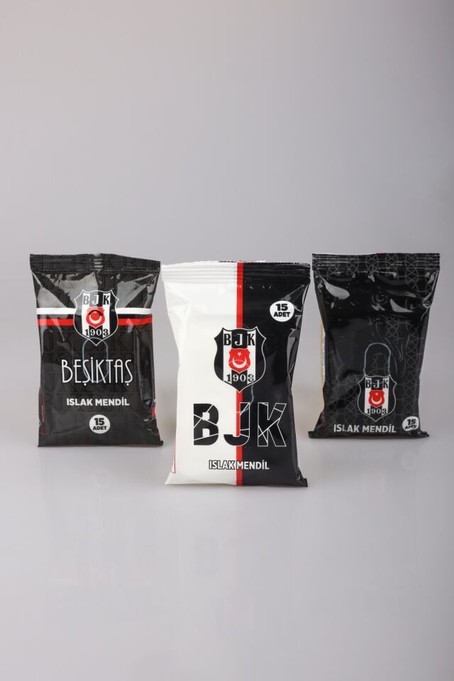 ''DEKOMUS CEP DEFTERİ HEDİYELİ'' LİSANSLI BEŞİKTAŞ ''TEKLİ'' ISLAK MENDİL 15 YAPRAK