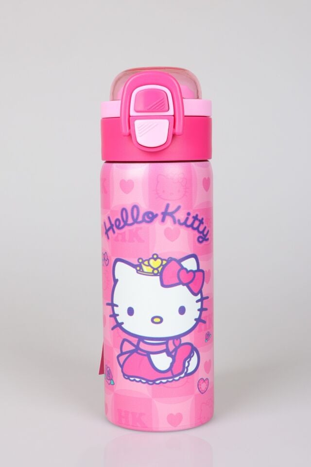 x Dekomus Lisanslı Hello Kitty Love Shine Collection 600 ML Çift Fonksiyon Kapaklı Çelik Matara