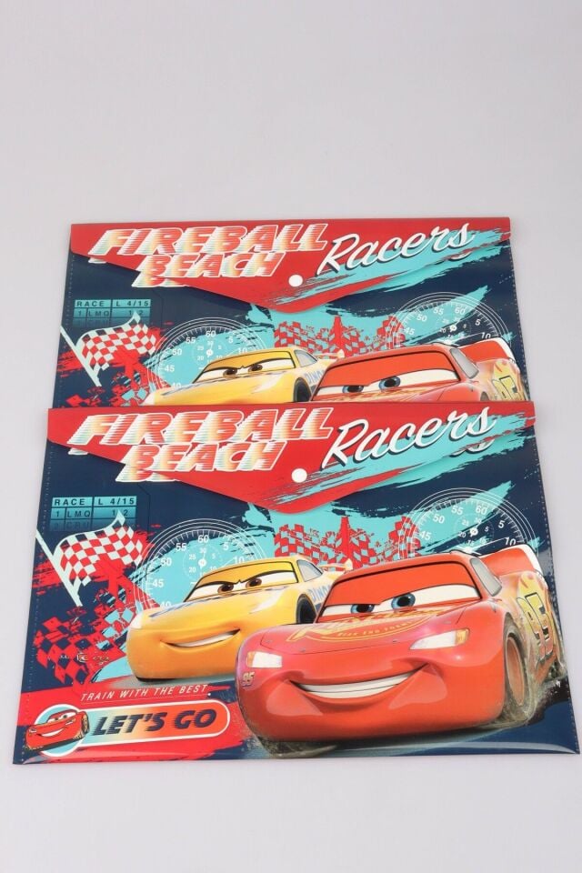''DEKOMUS CEP DEFTERİ HEDİYELİ '' YENİ SEZON LİSANSLI CARS 2'Lİ ÇITÇITLI DOSYA