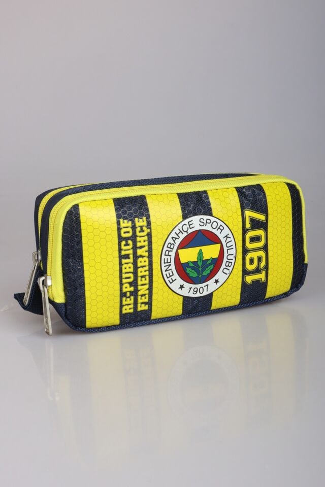 LİSANSLI FENERBAHÇE ÇİFT BÖLMELİ KALEM ÇANTASI 1907 ''DEKOMUS CEP DEFTERİ HEDİYELİ''