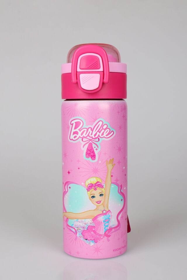 x Dekomus Lisanslı Barbie Ballerina Magic Collection 600 ML Çift Fonksiyon Kapaklı Çelik Matara