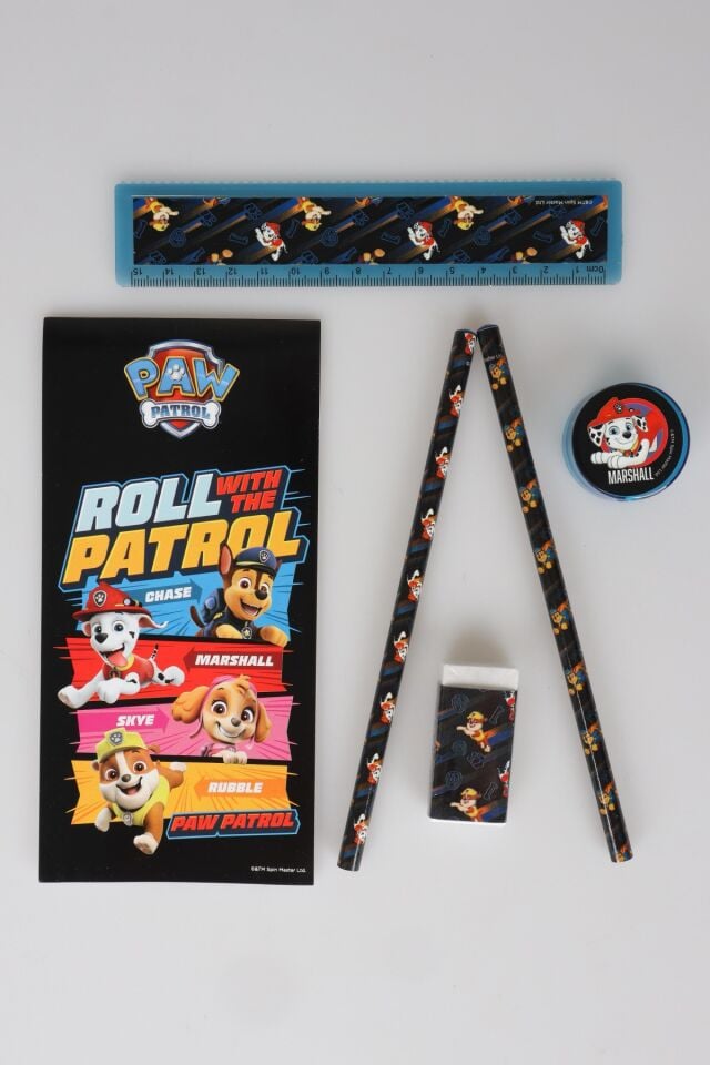 x Dekomus Lisanslı Paw Patrol Rescue Crew Collection 6'Lı Kırtasiye Seti Not Defteri,2 Adet Kurşun Kalem,Cetvel,Silgi,Kalemtraş