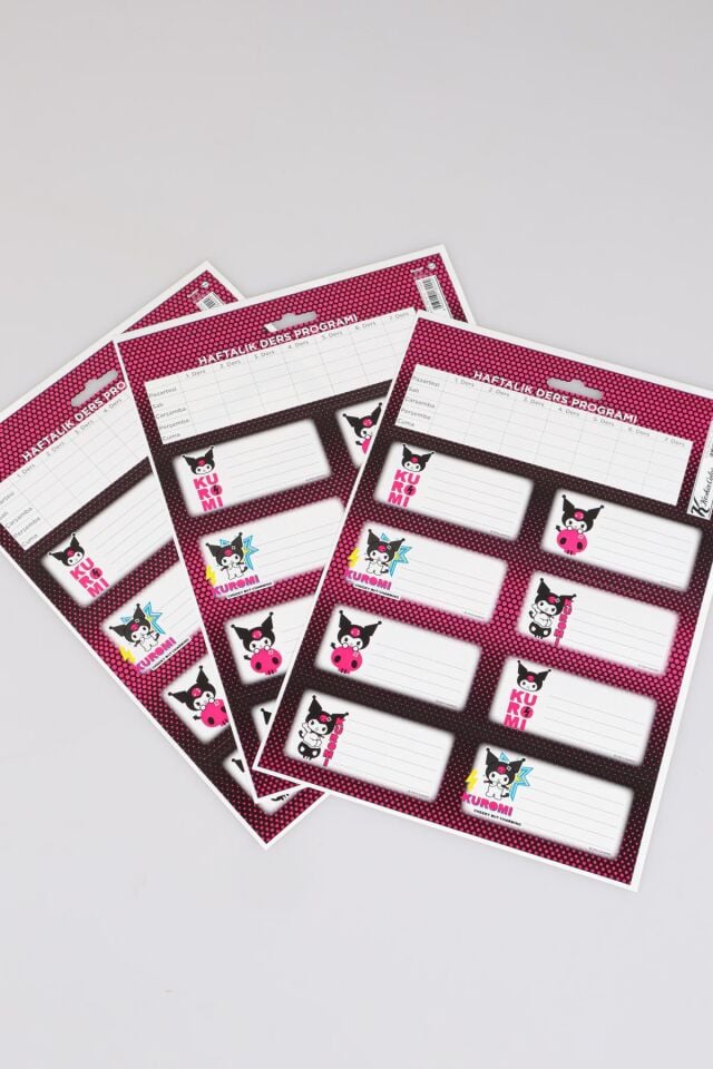 DEKOMUS İLE YENİ SEZON LİSANSLI KUROMI 24'LÜ OKUL ETİKETİ