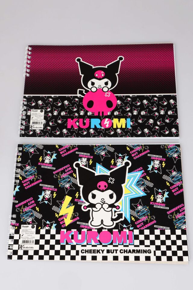 DEKOMUS İLE YENİ SEZON LİSANSLI KUROMI ''TEKLİ'' SPIRALLI 17x25 CM 15 YAPRAK RESİM DEFTERİ