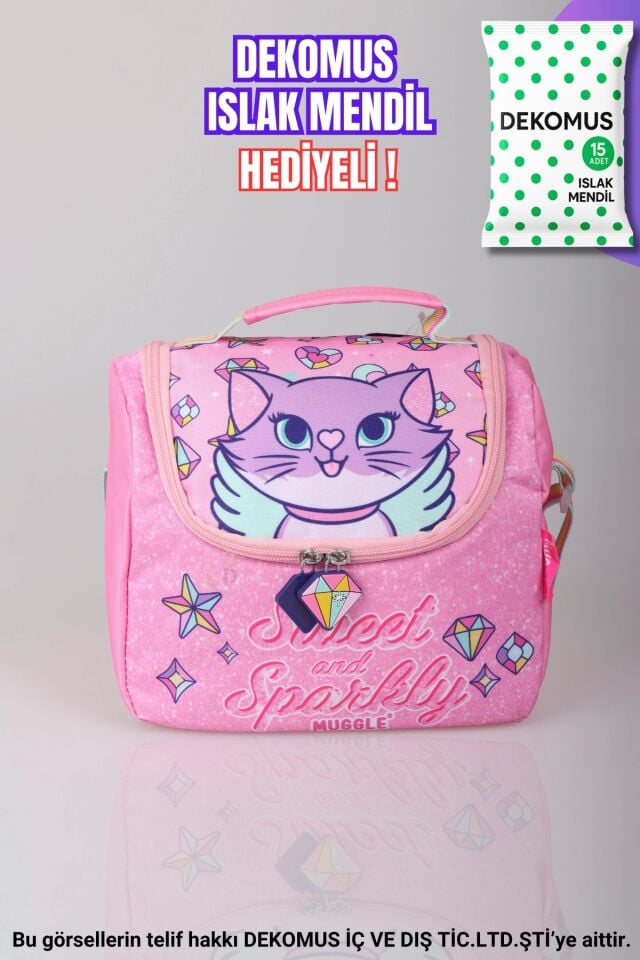 ''DEKOMUS ISLAK MENDİL HEDİYELİ'' ''SWEET AND SPARKLY KOLEKSİYONU'' TERMOSLU BESLENME ÇANTASI