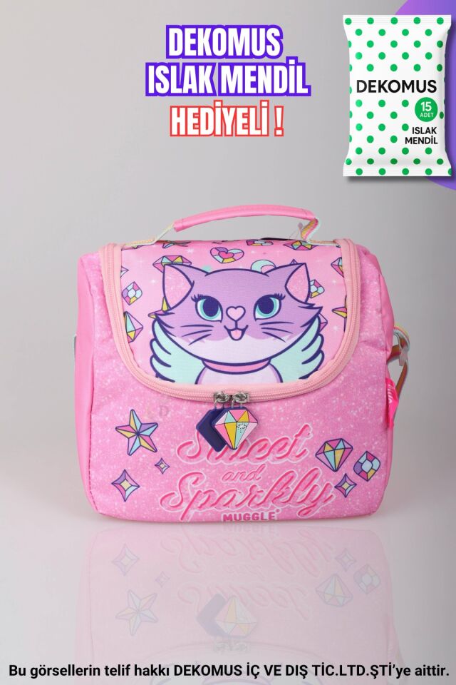 ''DEKOMUS ISLAK MENDİL HEDİYELİ'' ''SWEET AND SPARKLY KOLEKSİYONU'' TERMOSLU BESLENME ÇANTASI