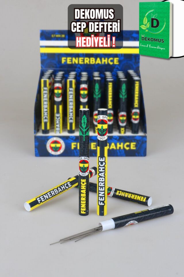 LİSANSLI FENERBAHÇE 2 ADET 36'LI 0.7 MM TÜP UÇ SETİ ''DEKOMUS CEP DEFTERİ HEDİYELİ''