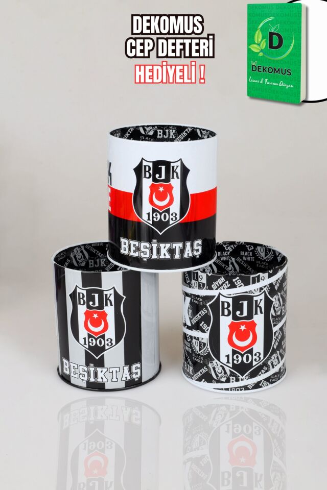 ''DEKOMUS CEP DEFTERİ HEDİYELİ'' LİSANSLI BEŞİKTAŞ METAL KALEMLİK ''TEK ADET''