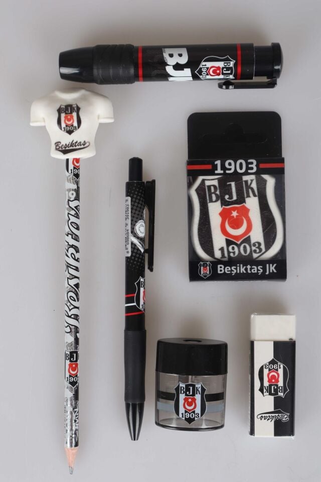 ''DEKOMUS CEP DEFTERİ HEDİYELİ'' LİSANSLI BEŞİKTAŞ KIRTASİYE SETİ SİLGİ TEPELİ KURŞUN KALEM,VERSATİL UÇLU KALEM,2 ADET SİLGİ