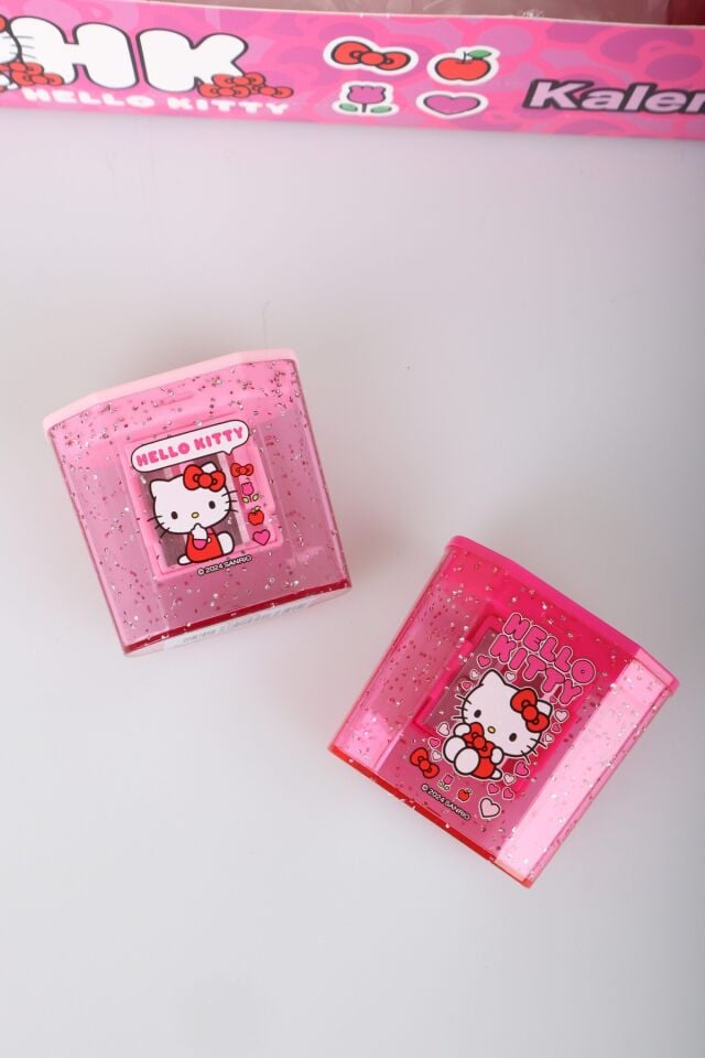 x Dekomus Lisanslı Hello Kitty 2 Adet Çift Bıçaklı Kalemtraş