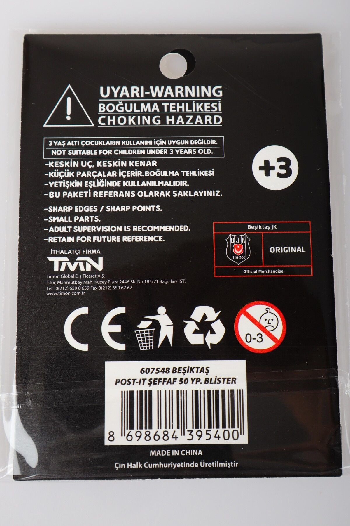 LİSANSLI BEŞİKTAŞ ''TEKLİ'' ŞEFFAF POST-IT 50 YAPRAK