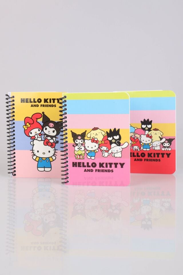 DEKOMUS İLE LİSANSLI BEST FRIENDS KUROMI,HELLO KITTY,CINNAMOROLL ''TEKLİ'' SPIRALLI A6 80 YAPRAK BLOKNOT