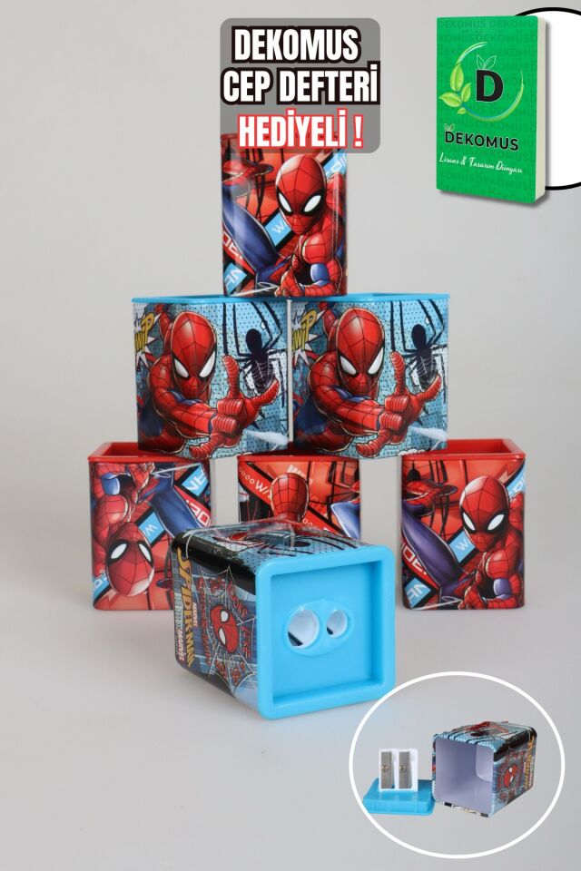 DEKOMUS CEP DEFTERİ VE LİSANSLI SPIDERMAN ÖZEL TASARIM KALEMTRAŞ 2'LİSİ