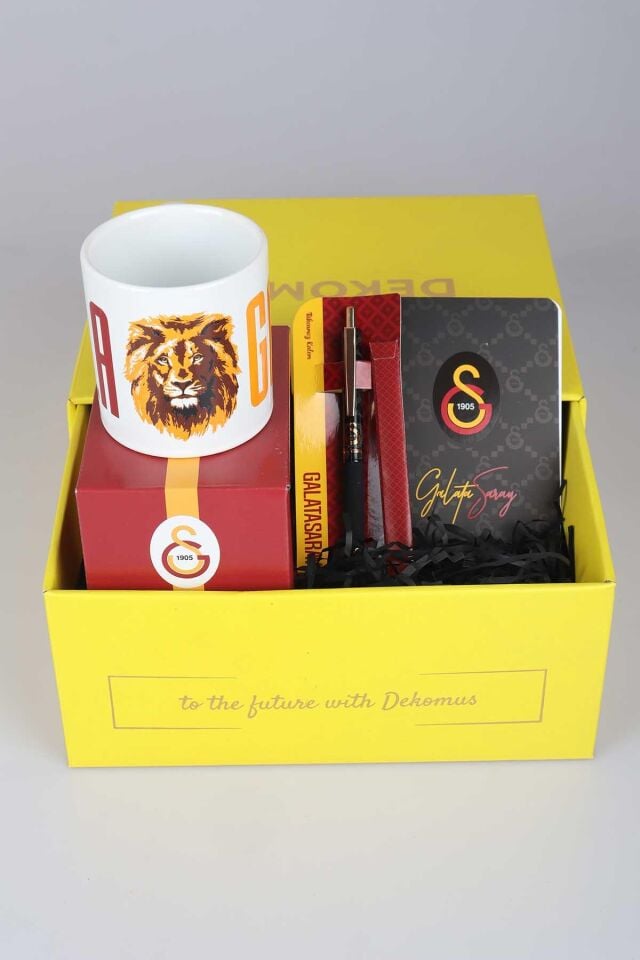 DEKOMUS GIFT BOX ÖZEL KUTULU LİSANSLI GALATASARAY KUPA,AJANDA ve HYBRID TÜKENMEZ KALEM SETİ