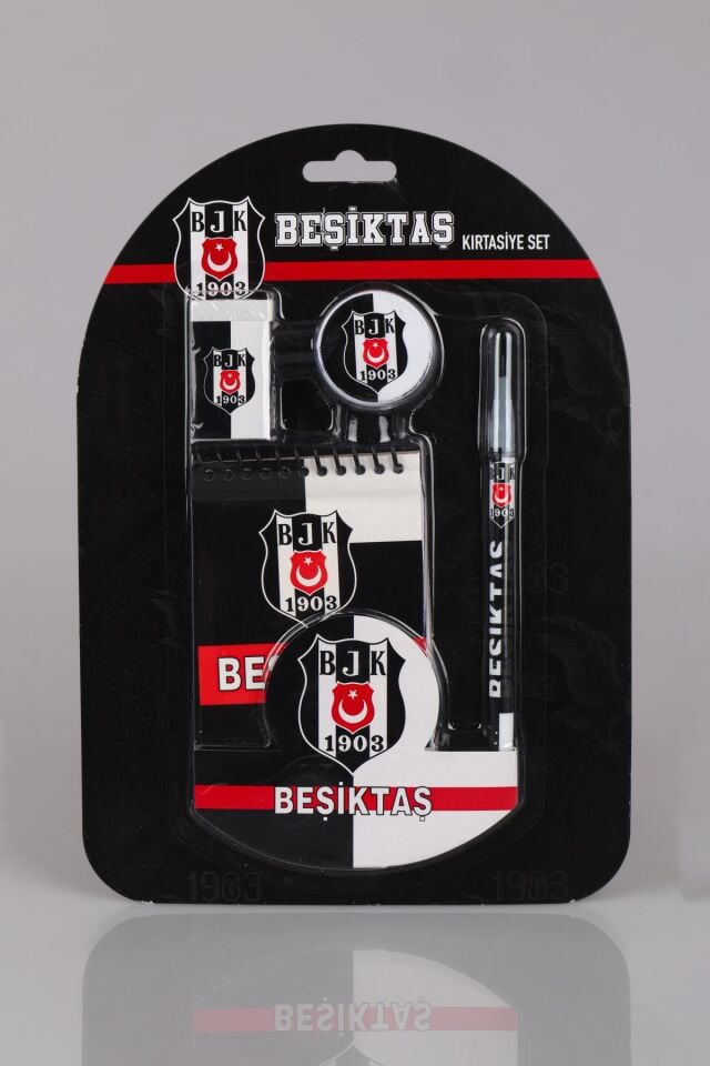''DEKOMUS CEP DEFTERİ HEDİYELİ'' YENİ SEZON LİSANSLI BEŞİKTAŞ 4'LÜ KIRTASİYE SETİ NOT DEFTERİ, SİLGİ,KALEMTRAŞ,GEÇMELİ KURŞUN KALEM