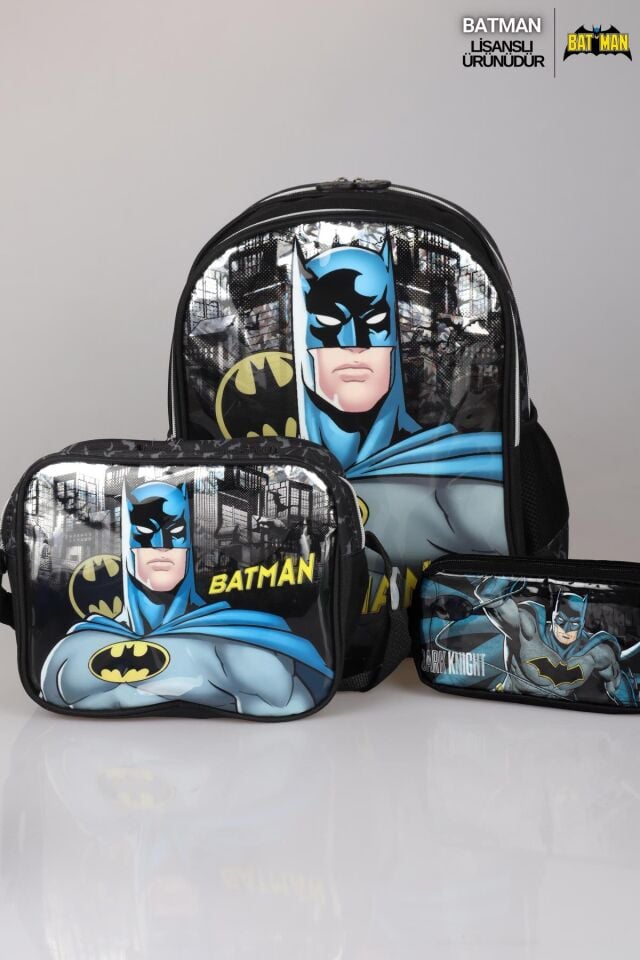 YENİ SEZON LİSANSLI BATMAN OKUL ,BESLENME VE KALEM ÇANTASI OKUL SETİ