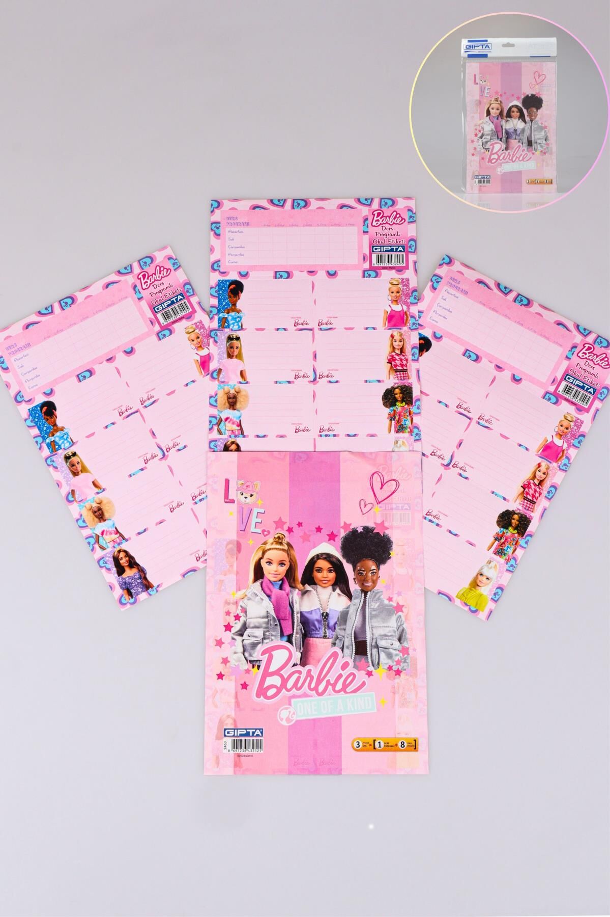 YENİ SEZON LİSANSLI BARBIE 24'LÜ OKUL ETİKETİ *DERS PROGRAMLI*