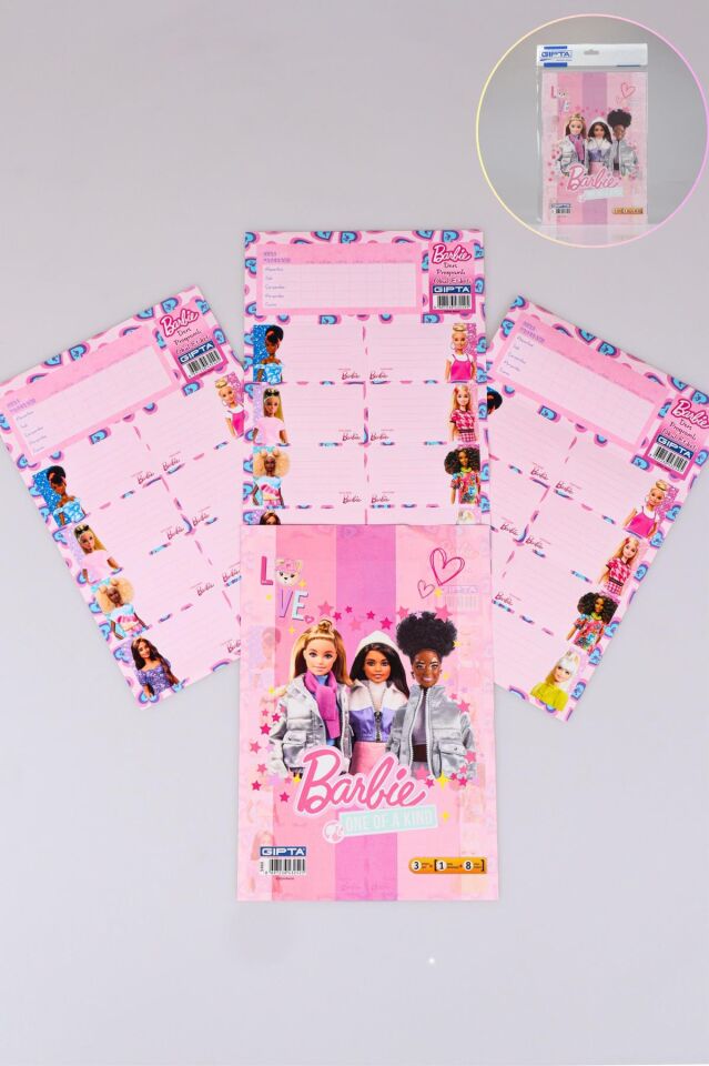 YENİ SEZON LİSANSLI BARBIE 24'LÜ OKUL ETİKETİ *DERS PROGRAMLI*
