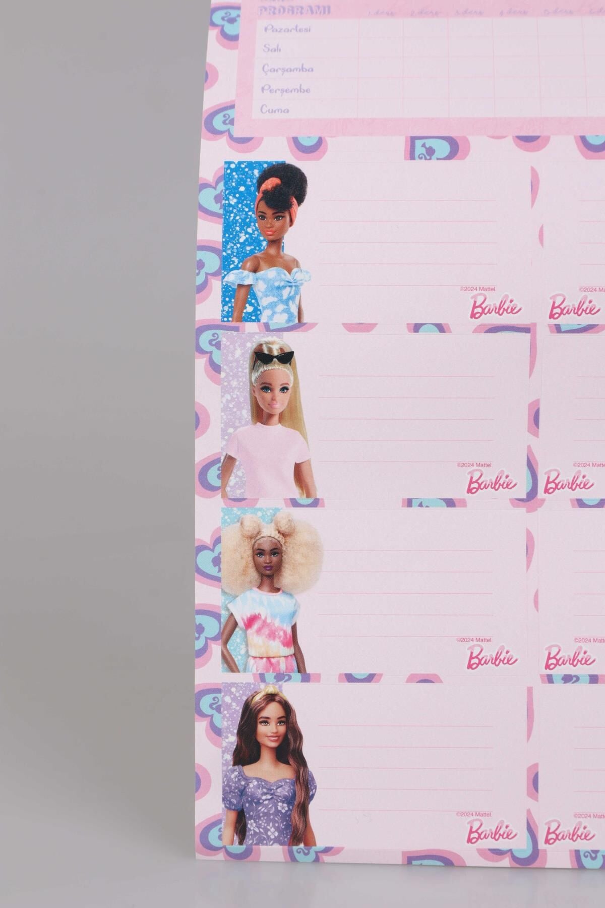 YENİ SEZON LİSANSLI BARBIE 24'LÜ OKUL ETİKETİ *DERS PROGRAMLI*