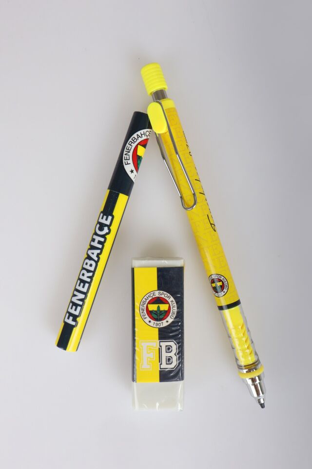 Lisanslı Fenerbahçe Uçlu Kalem,Silgi ve 0.7 mm Uç Tüpü Seti
