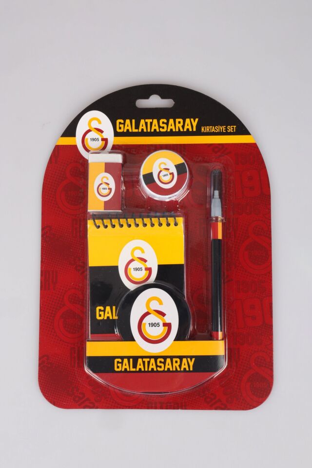 ''DEKOMUS CEP DEFTERİ HEDİYELİ'' YENİ SEZON LİSANSLI GALATASARAY 4'LÜ KIRTASİYE SETİ NOT DEFTERİ, SİLGİ,KALEMTRAŞ,GEÇMELİ KURŞUN KALEM