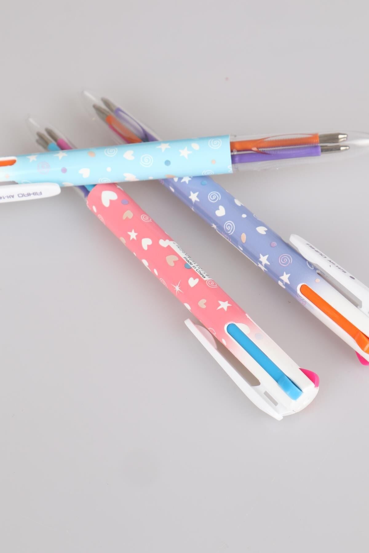 DEKOMUS ÖZEL TASARIM 4 RENK YAZAN TÜKENMEZ KALEM PEMBE