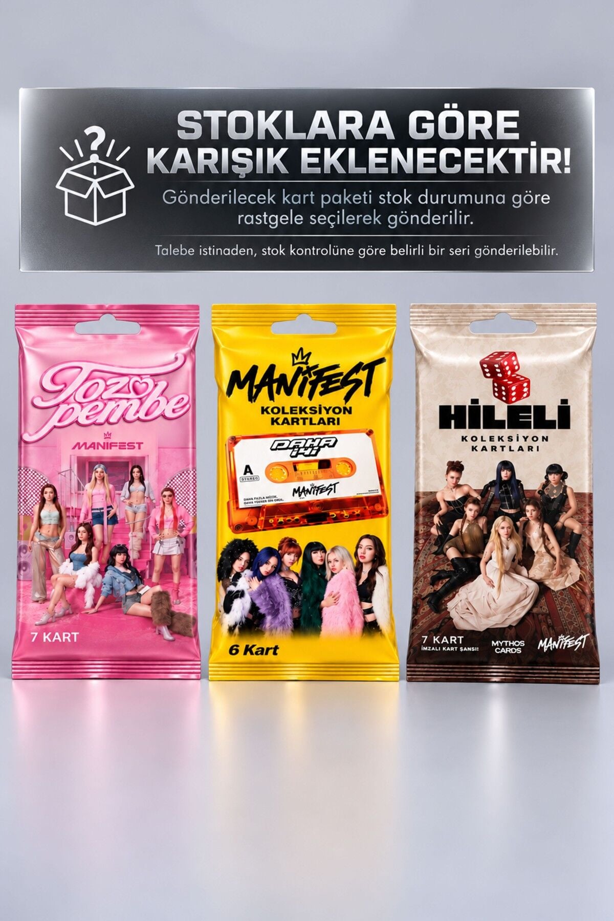 Lisanslı Manifest Toz Pembe Collection 500 ML Tritan Matara ve 6'Lı Toz Pembe Koleksiyon Kart Seti Dekomus Cep Defteri Hediyeli