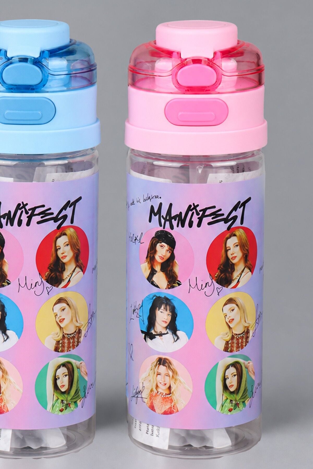Lisanslı Manifest Toz Pembe Collection 500 ML Tritan Matara ve 6'Lı Toz Pembe Koleksiyon Kart Seti Dekomus Cep Defteri Hediyeli
