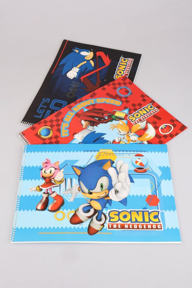 DEKOMUS İLE LİSANSLI SONIC 24x34 CM 15 YAPRAK BÜYÜK BOY RESİM DEFTERİ