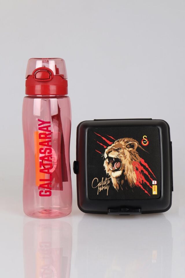 ''DEKOMUS CEP DEFTERİ HEDİYELİ'' YENİ SEZON LİSANSLI GALATASARAY 700 ML MATARA VE 2 KATLI BESLENME KABI / LUNCH BOX SETİ