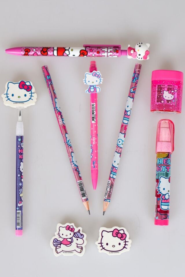 DEKOMUS İLE YENİ SEZON LİSANSLI HELLO KITTY 9 PARÇA '' FULL '' KALEM SETİ