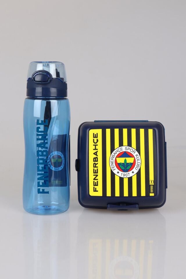 ''DEKOMUS CEP DEFTERİ HEDİYELİ'' YENİ SEZON LİSANSLI FENERBAHÇE ÇUBUKLU BESLENME KABI VE 700 ML TRITAN MATARA YEMEK SETİ