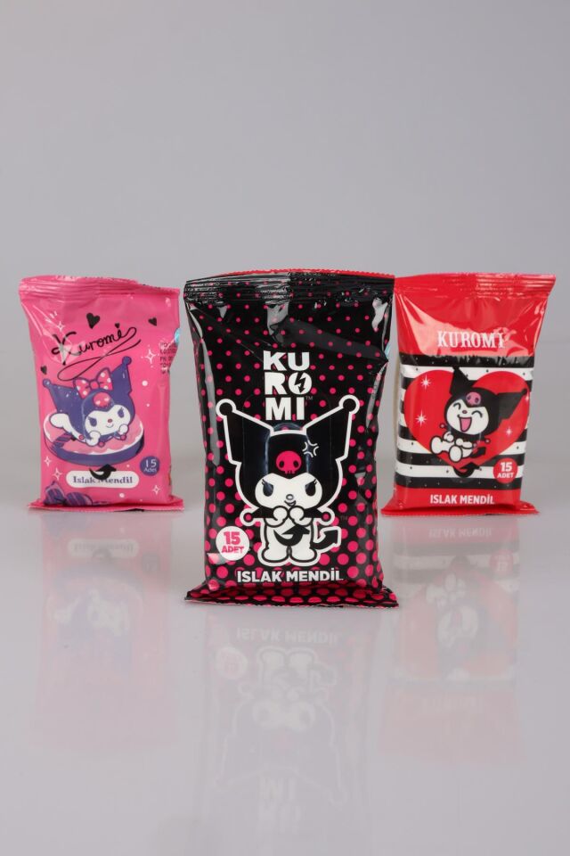 DEKOMUS İLE YENİ SEZON LİSANSLI KUROMI 3 ADET ISLAK MENDİL