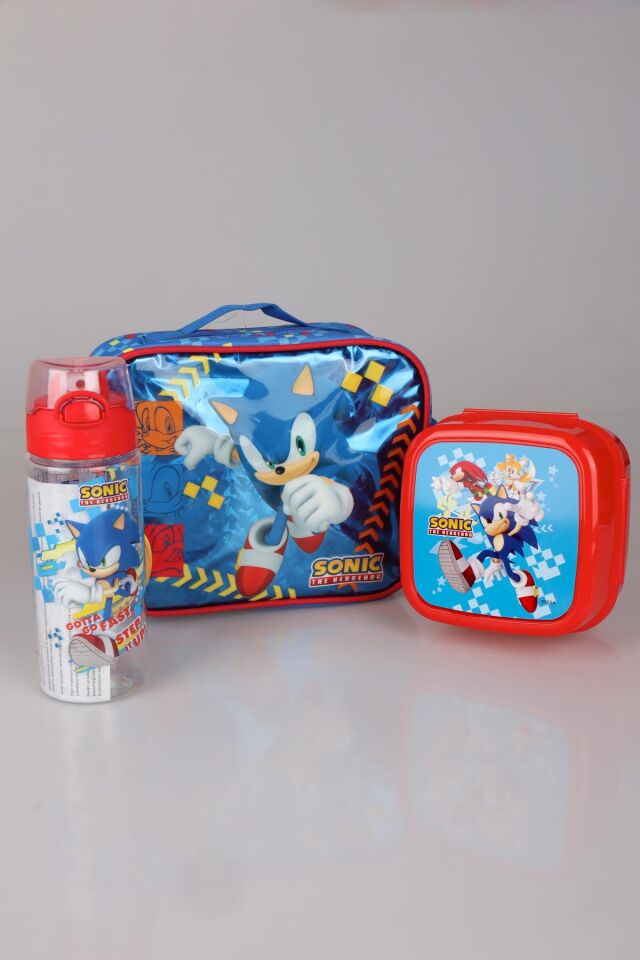 YENİ SEZON LİSANSLI SONIC ÖZEL KOLEKSİYON BESLENME ÇANTASI,BESLENME KABI VE 500 ML MATARA YEMEK SETİ