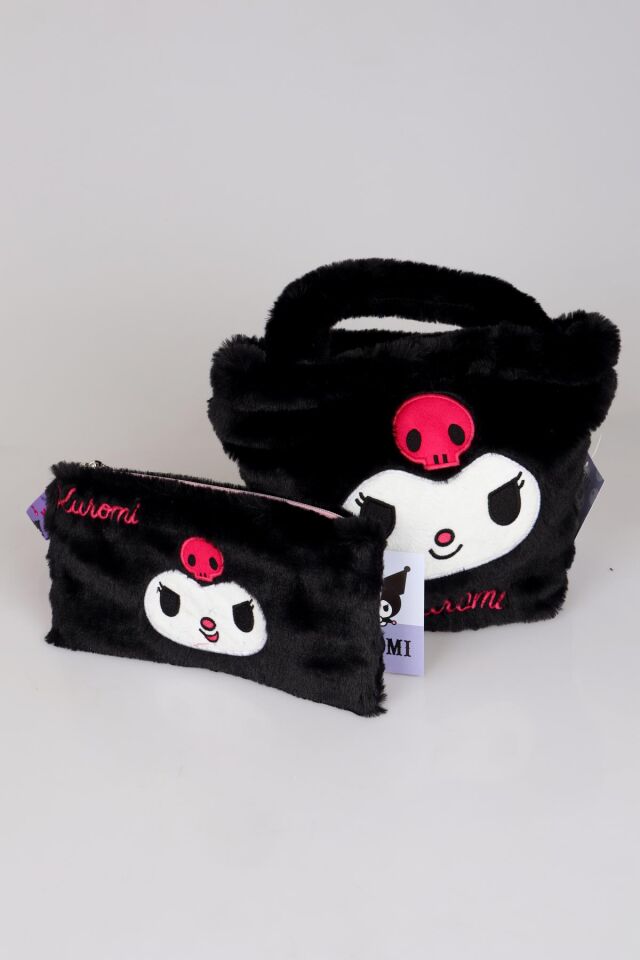 DEKOMUS İLE LİSANSLI YENİ SEZON KUROMI PELUŞ BASIC EL ÇANTASI VE KOL ÇANTASI 2'LİSİ