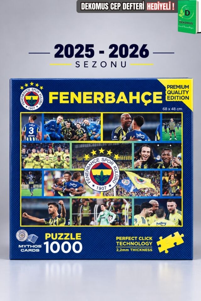 Lisanslı Fenerbahçe Yeni Sezon 1000 Parça Puzzle Takım ve Dekomus Cep Defteri Seti